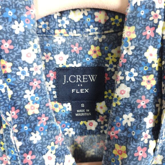 J Crew Mens Small Blue Flex Washed Floral Button Down Up Shirt - Picture 3 of 8